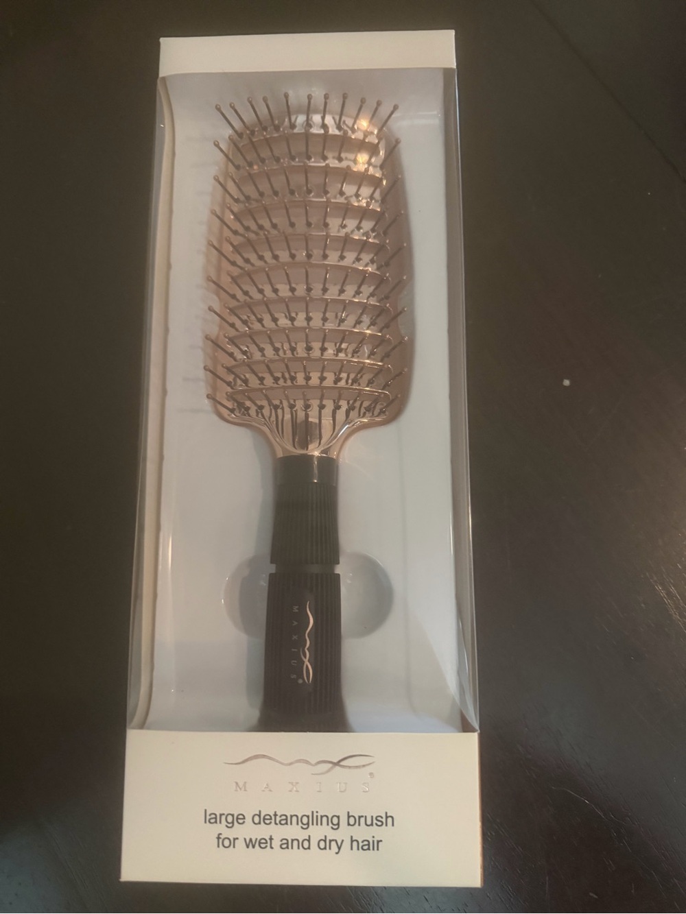 Maxius Large Rose Gold Detangling Brush for Wet and Dry Hair
